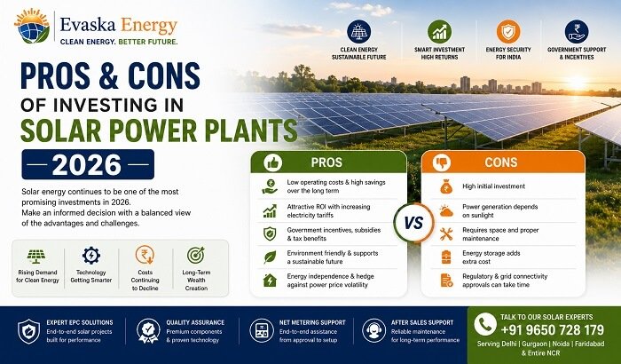 Pros and Cons of Investing in Solar Power Plants 2026