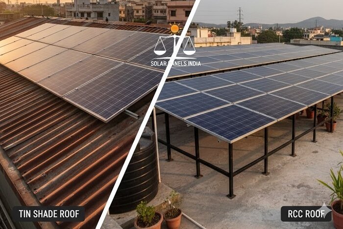 Tin Shade VS RCC Roof for Solar Panels India